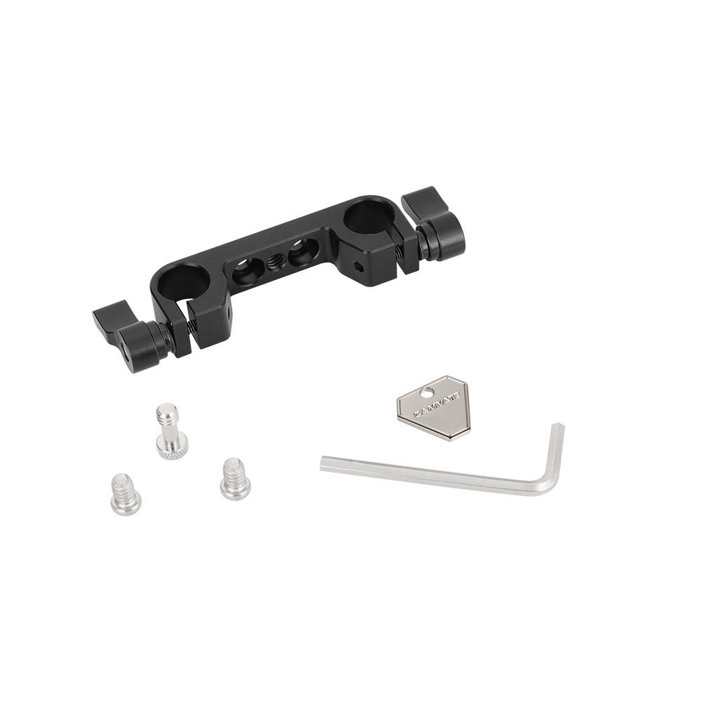 CAMVATE 15mm Railblock Rod Holder With Central Unthreaded 1/4" Mounting Points For Horizontally-mounted Rod Support