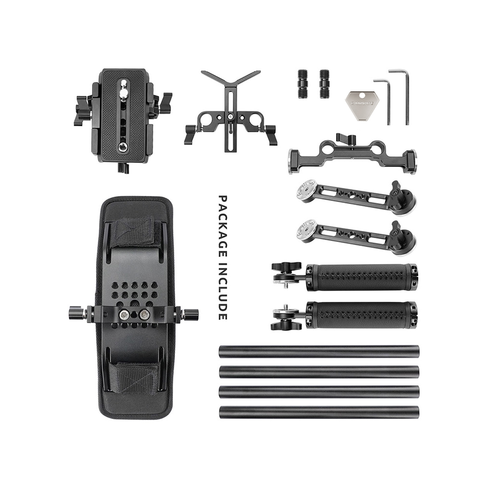 CAMVATE DSLR Shoulder-Mounted Dual-Reflex Cameras Dual Arri Rosette Handle Support kit Sponge Shoulder Pads