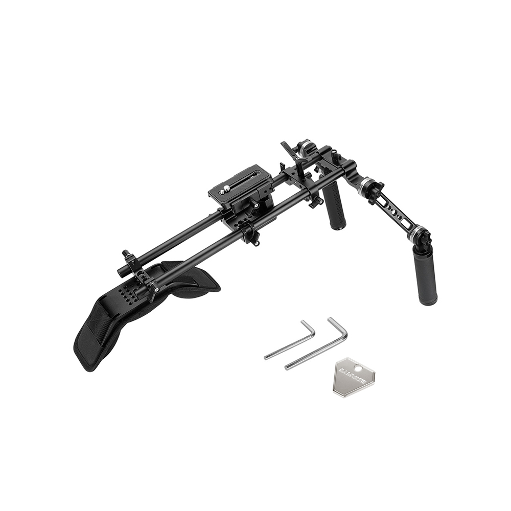 CAMVATE DSLR Shoulder-Mounted Dual-Reflex Cameras Dual Arri Rosette Handle Support kit Sponge Shoulder Pads