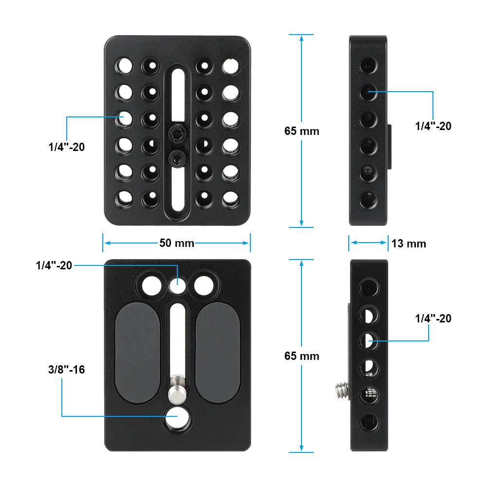 CAMVATE Universal Top Cheese Plate + Camera Base Plate For DIY DSLR Camera Cage Rig