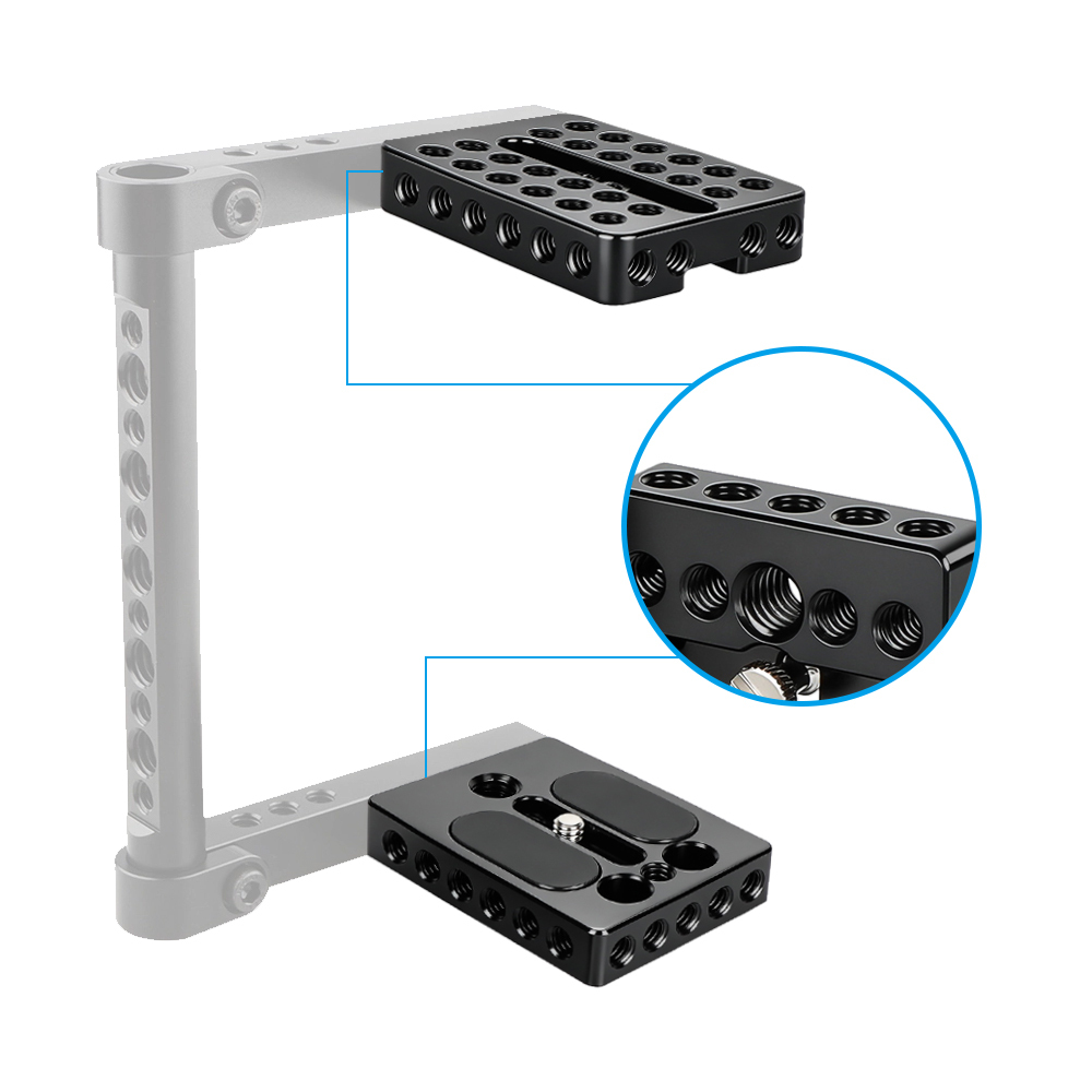 CAMVATE Universal Top Cheese Plate + Camera Base Plate For DIY DSLR Camera Cage Rig