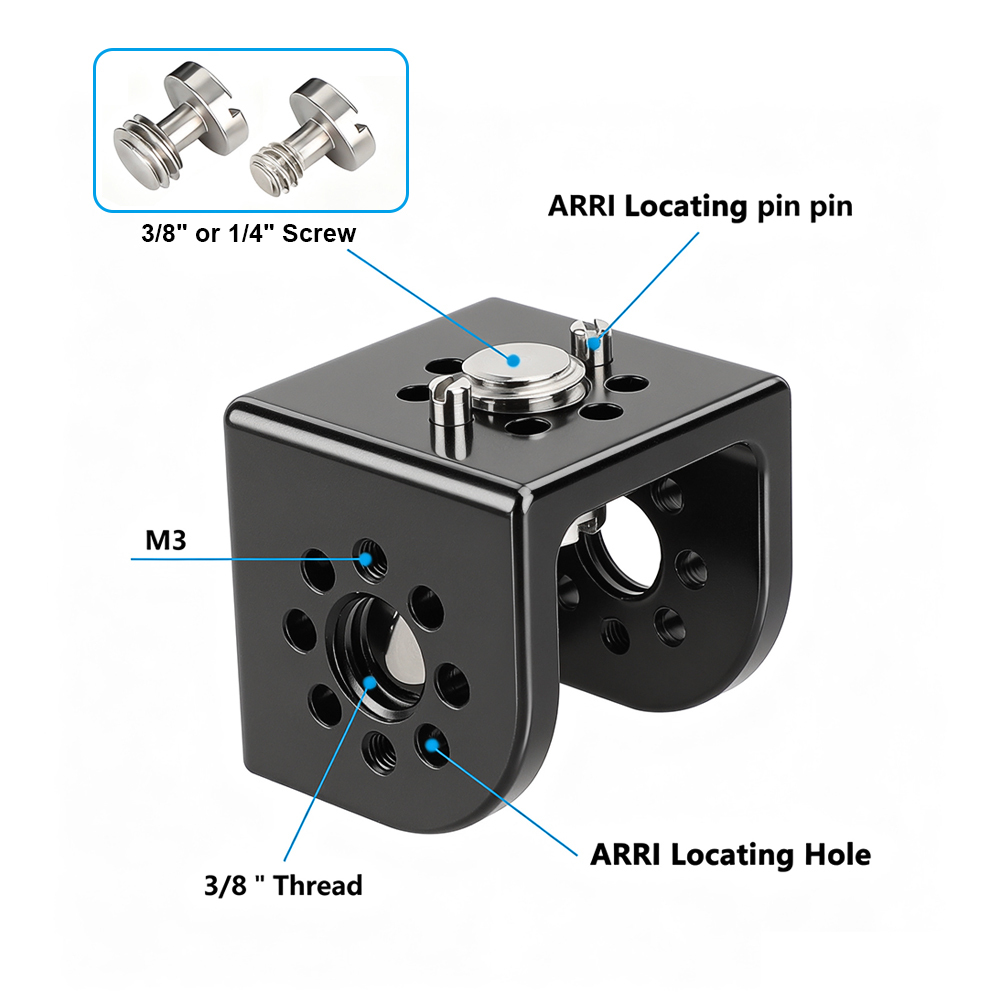 CAMVATE ARRI-Style Anti-Twist 3/8"-16 Mount Adapter