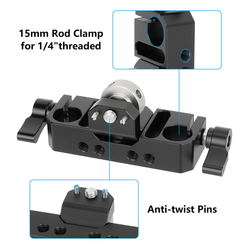 CAMVATE 15mm LWS Dual-Rod Clamp with 1/4''-20 Male Screw Adapter