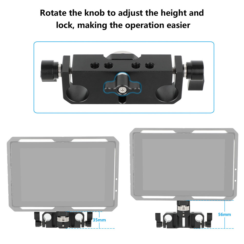 CAMVATE 15mm LWS Dual-Rod Clamp with 1/4''-20 Male Screw Adapter