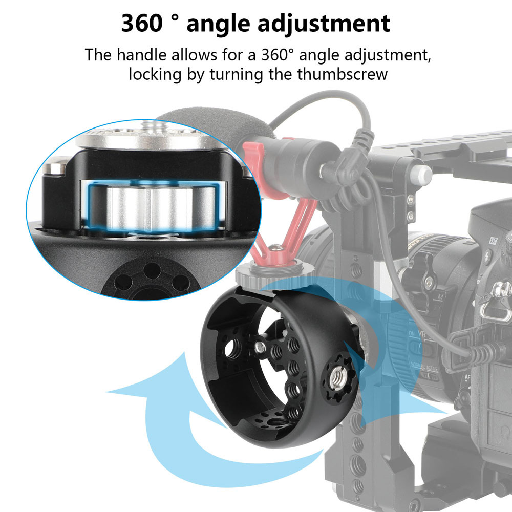 CAMVATE Wooden Handgrip with ARRI-Style Rosette Mount (Round)