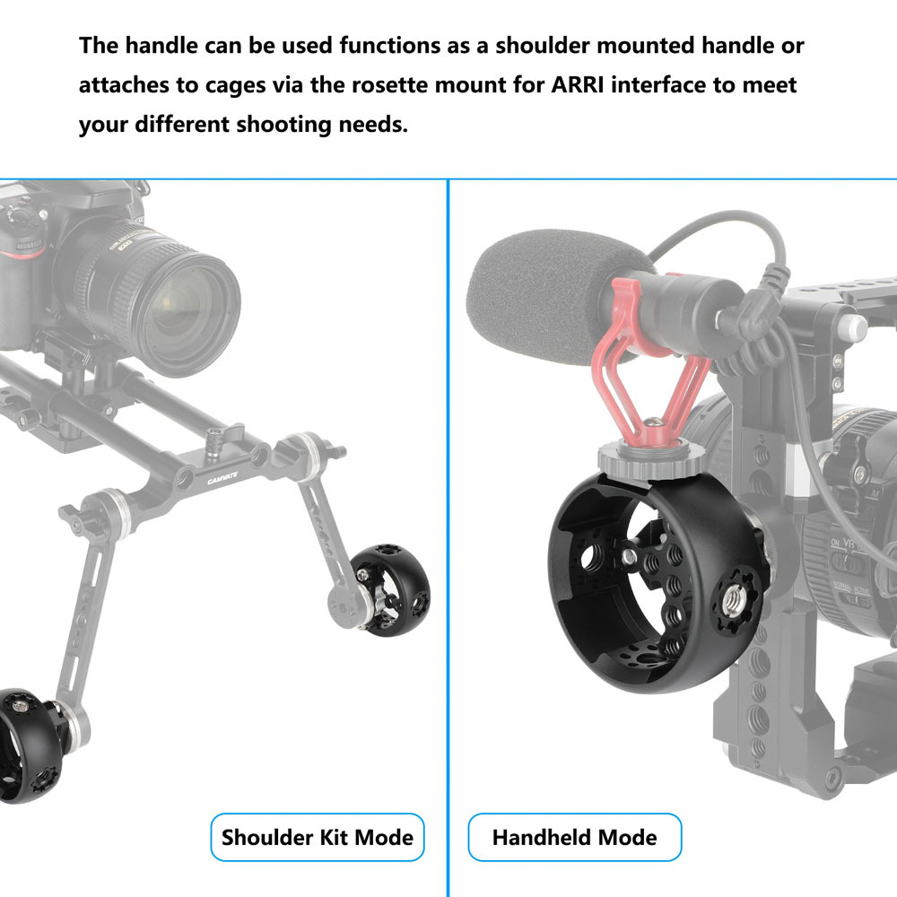 CAMVATE Wooden Handgrip with ARRI-Style Rosette Mount (Round)