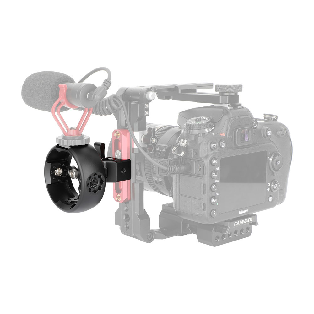 CAMVATE Wooden Handgrip with Quick Release Clamp (Round)