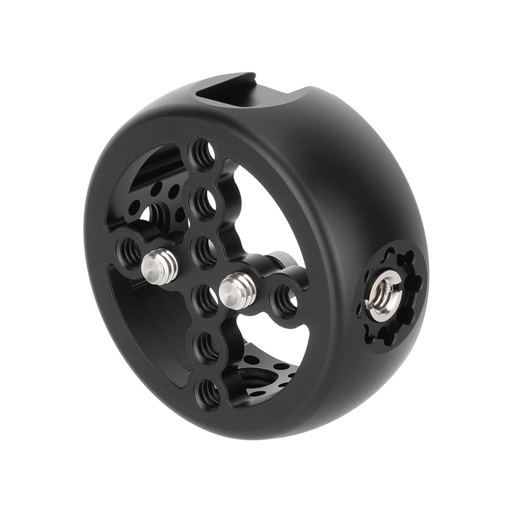 CAMVATE Wooden Handgrip with 3/8"-16 ARRI-Style Accessory Thread and 1/4"-20 Screw Mount (Round)