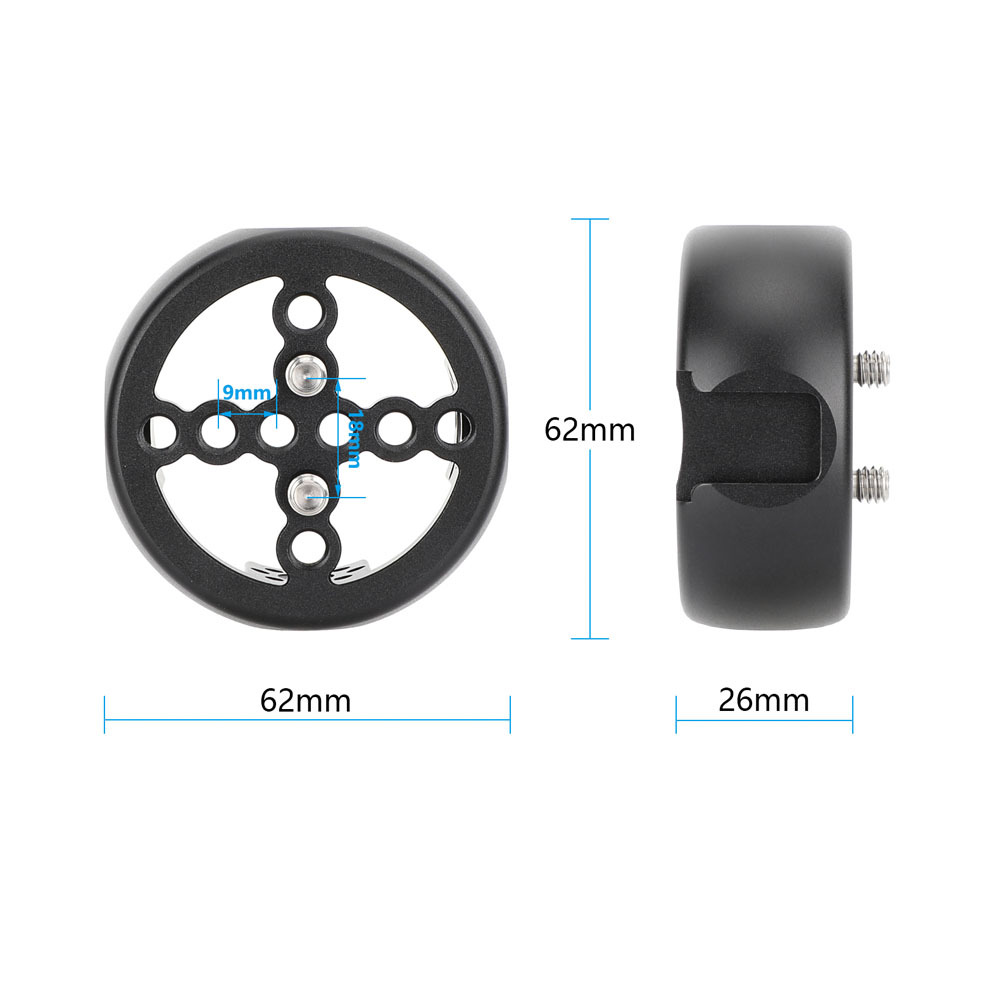 CAMVATE Wooden Handgrip with 3/8"-16 ARRI-Style Accessory Thread and 1/4"-20 Screw Mount (Round)