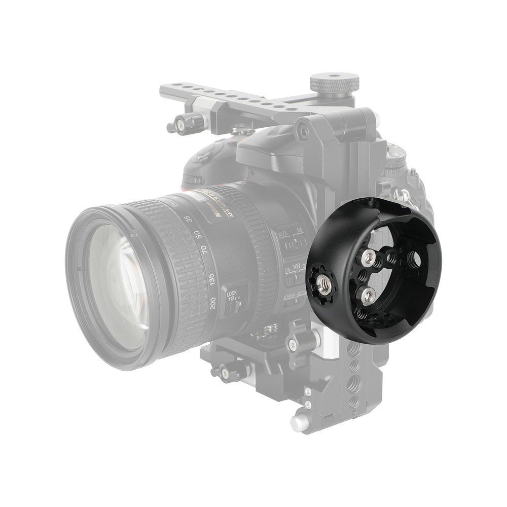 CAMVATE Wooden Handgrip with 3/8"-16 ARRI-Style Accessory Thread and 1/4"-20 Screw Mount (Round)
