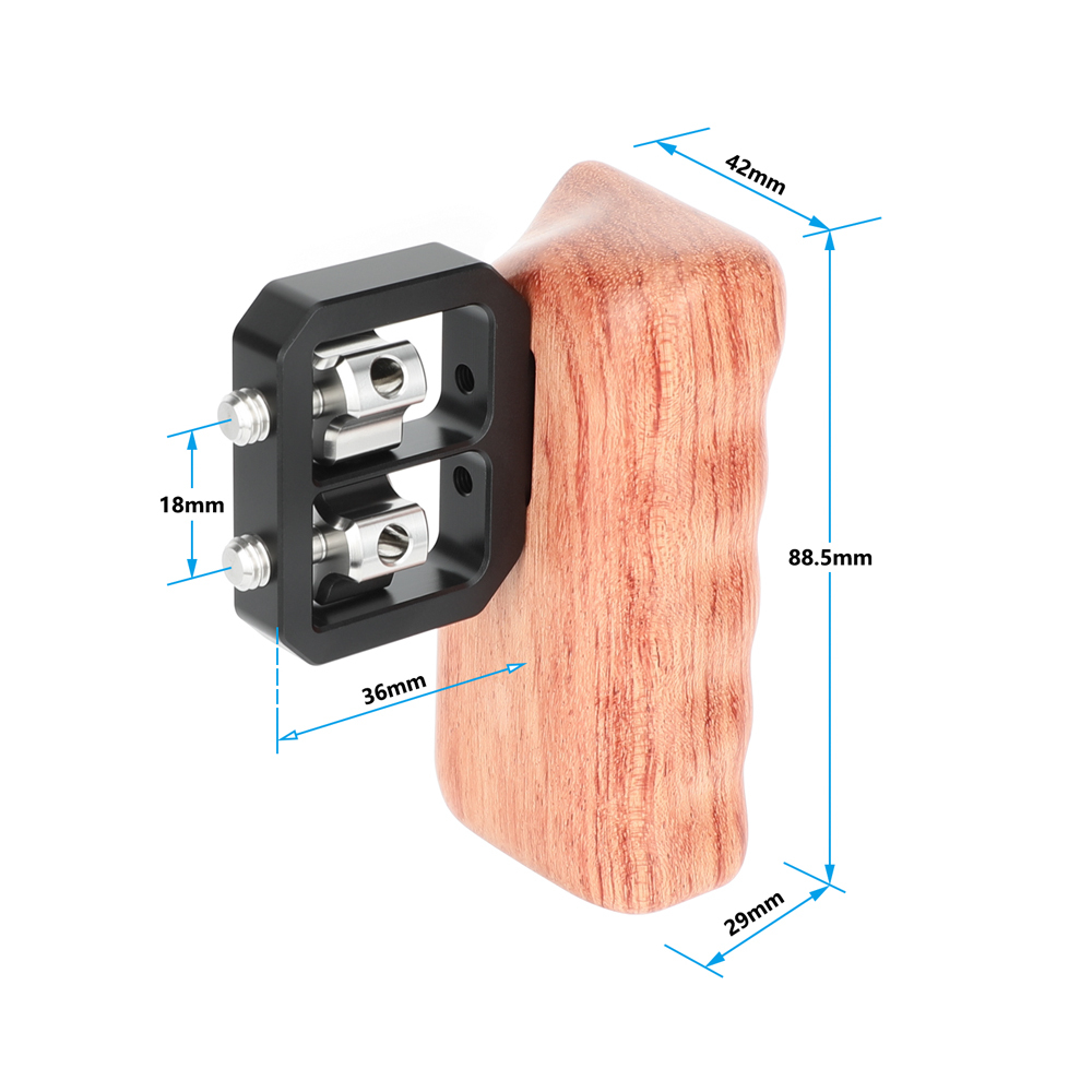 CAMVATE Wooden Handgrip with 1/4"-20 Thumbscrew (Left Hand)