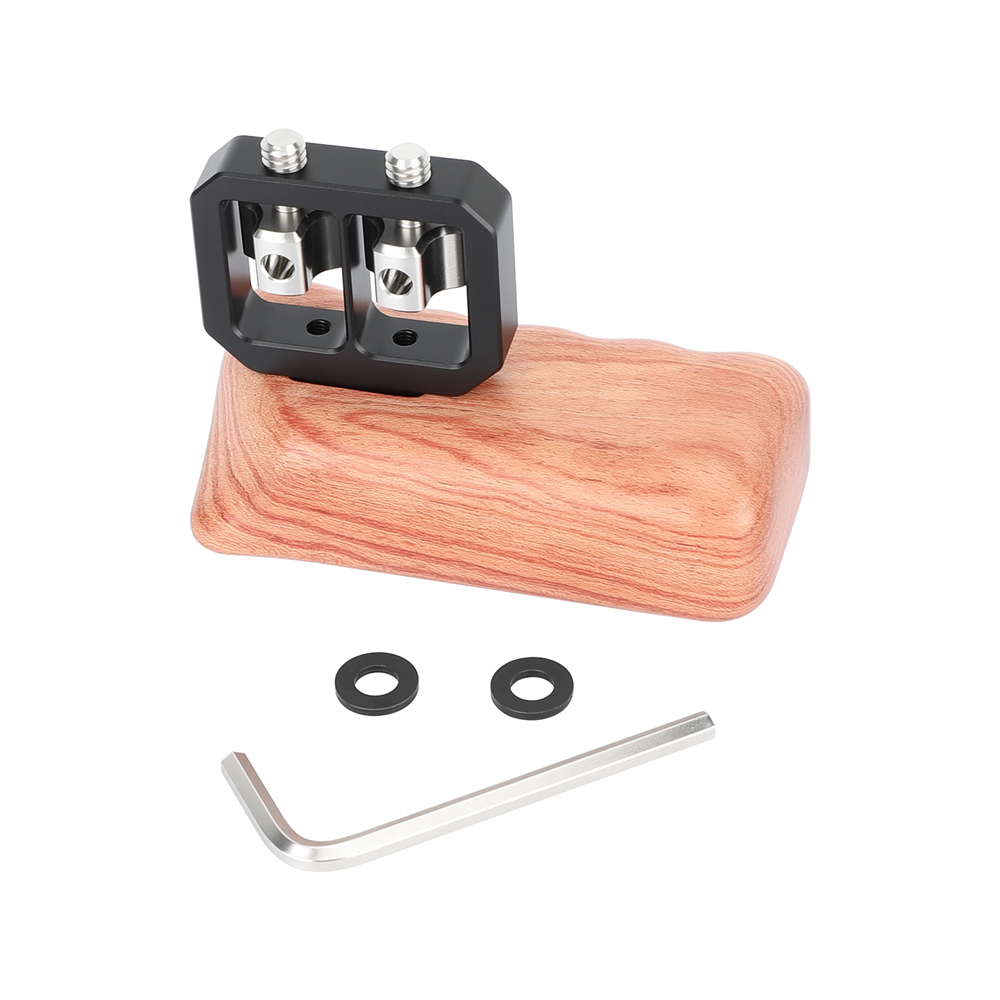 CAMVATE Wooden Handgrip with 1/4"-20 Thumbscrew (Left Hand)