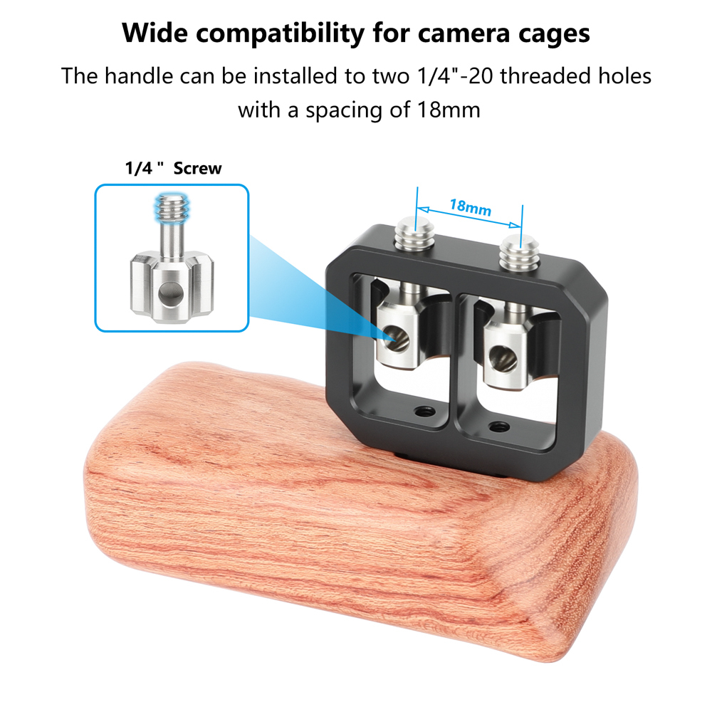 CAMVATE Wooden Handgrip with 1/4"-20 Thumbscrew (Right Hand)