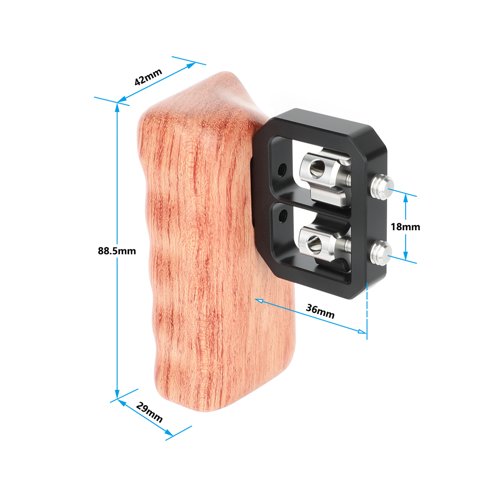 CAMVATE Wooden Handgrip with 1/4"-20 Thumbscrew (Right Hand)