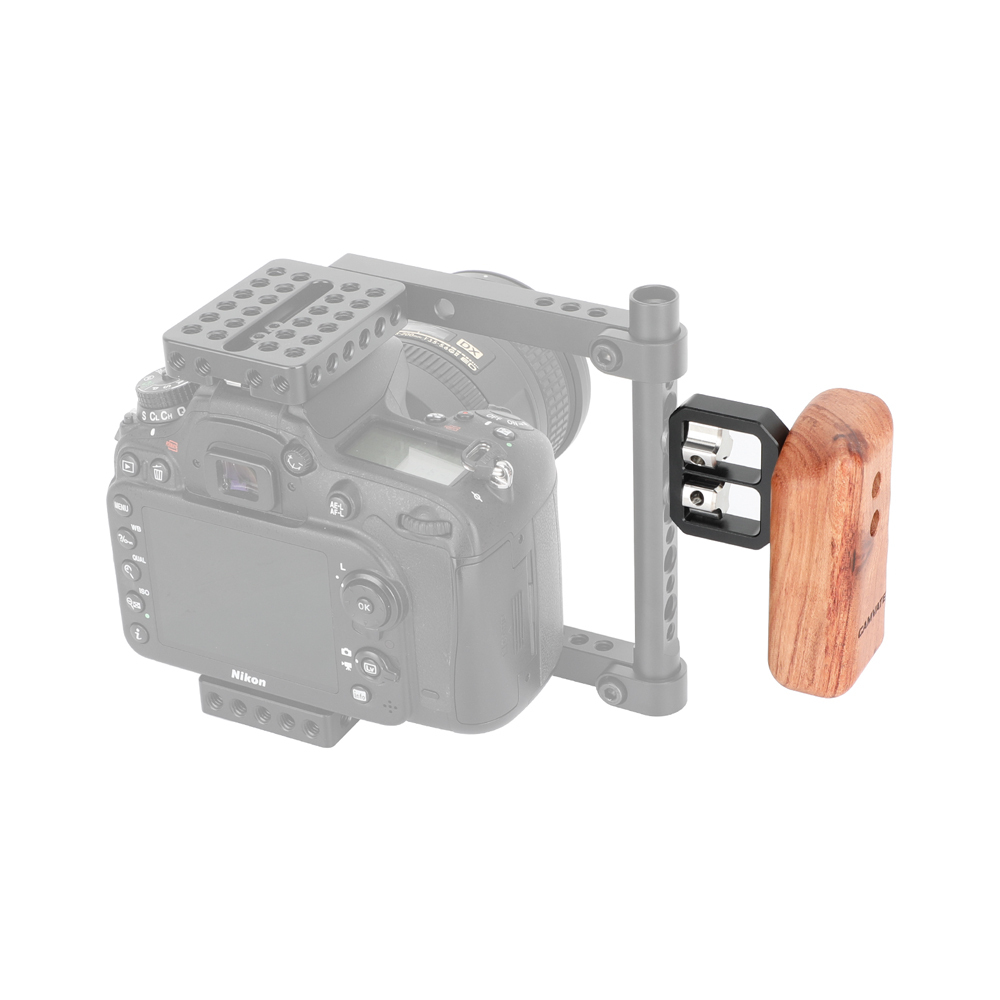 CAMVATE Wooden Handgrip with 1/4"-20 Thumbscrew (Right Hand)
