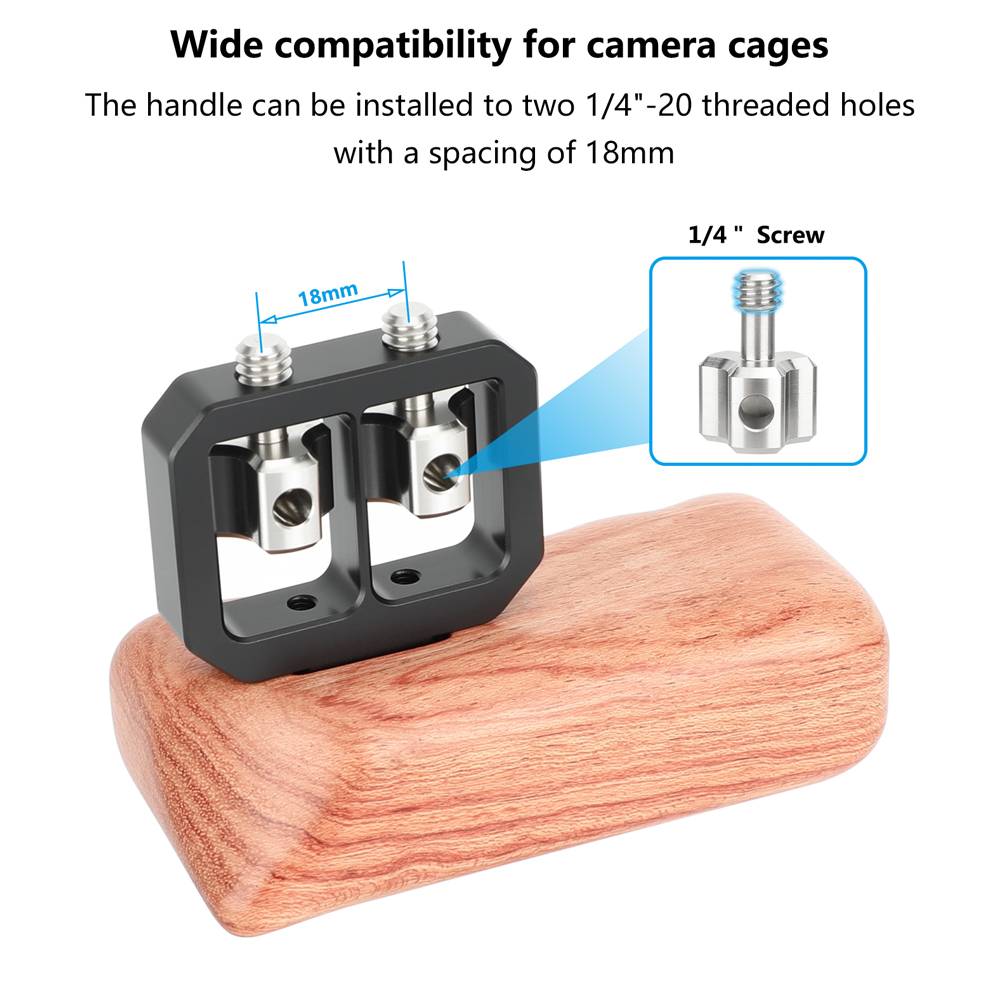CAMVATE Wooden Handgrip with 1/4"-20 Thumbscrew (Right Hand)