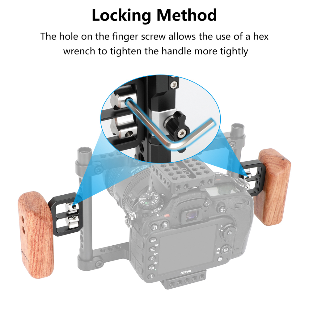 CAMVATE Wooden Handgrip with 1/4"-20 Thumbscrew (Right Hand)