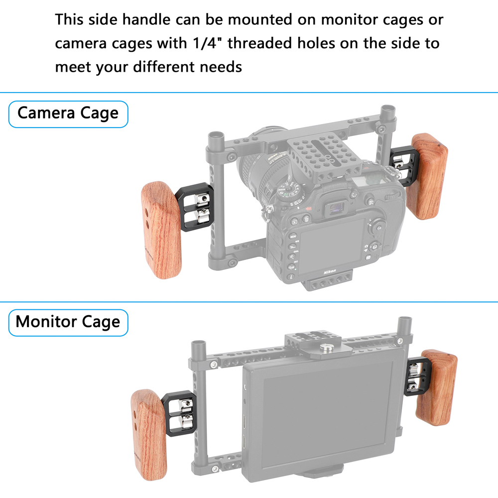 CAMVATE Wooden Handgrip with 1/4"-20 Thumbscrew (Right Hand)