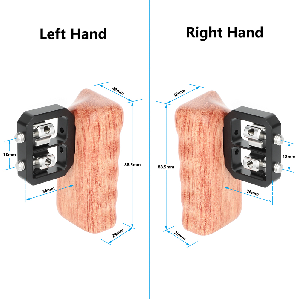 CAMVATE Wooden Handgrip with 1/4"-20 Thumbscrew (Right Hand)