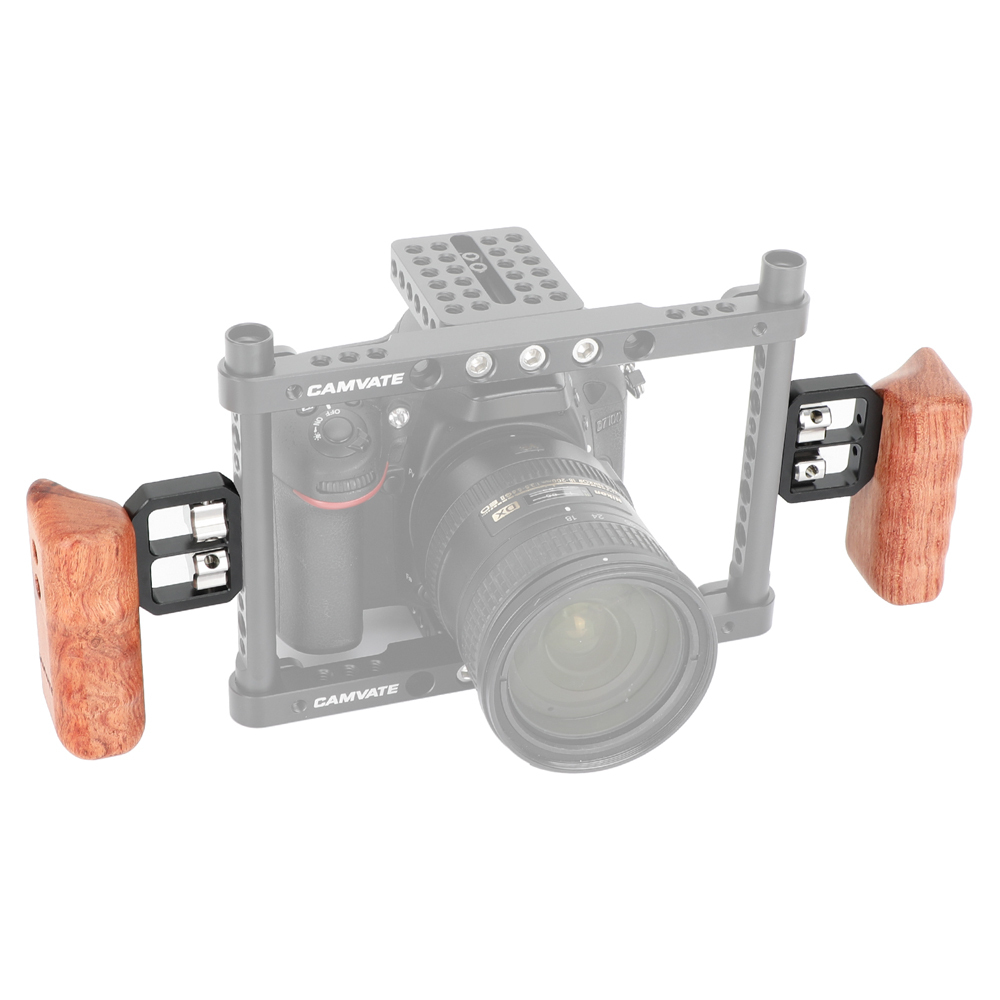 CAMVATE Wooden Handgrip with 1/4"-20 Thumbscrew (Right Hand)