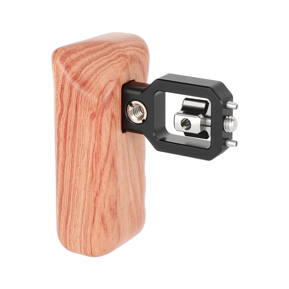 CAMVATE Wooden Hand Grip (Left Side) With 3/8"-16 Thumbscrew Lock Knob & ARRI Locating Pins For DSLR Camera Cage Rig