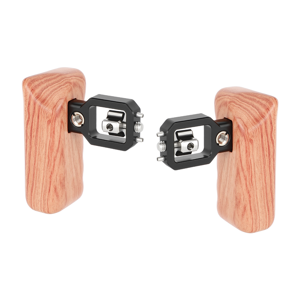 CAMVATE Wooden Hand Grip (Left Side) With 3/8"-16 Thumbscrew Lock Knob & ARRI Locating Pins For DSLR Camera Cage Rig