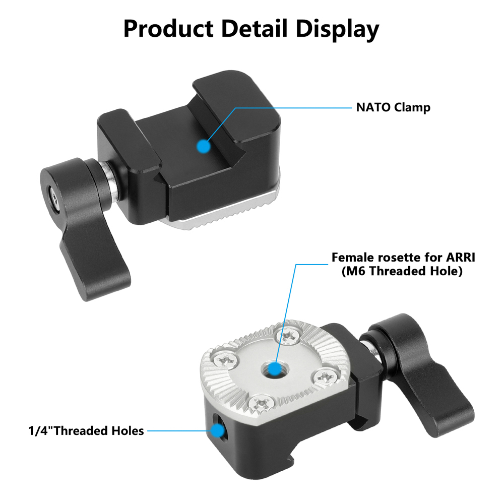 CAMVATE Quick Release NATO Clamp With ARRI Rosette M6 Thread Mount
