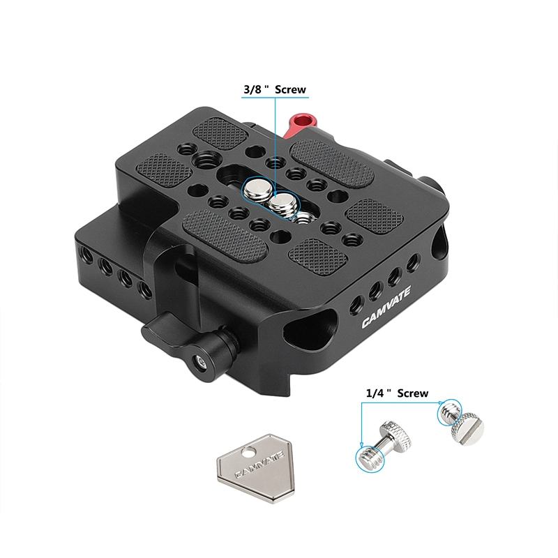 CAMVATE Quick Release Sliding Baseplate With 15mm Railblock Compatible With Standard ARRI 12" Dovetail Bridge Sled Plate