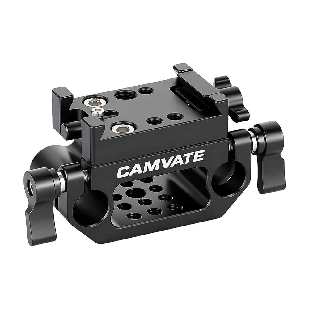 CAMVATE Manfrotto Quick Release Adapter Plate With 15mm Dual Rod Clamp Base For DSLR Camera Cage Kit