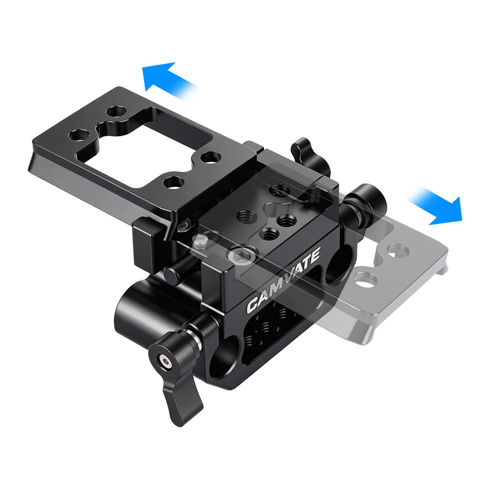 CAMVATE Manfrotto Quick Release Sliding Mount & Adapter Plate With 15mm Dual Rod Clamp Base For DSLR Camera Cage Kit