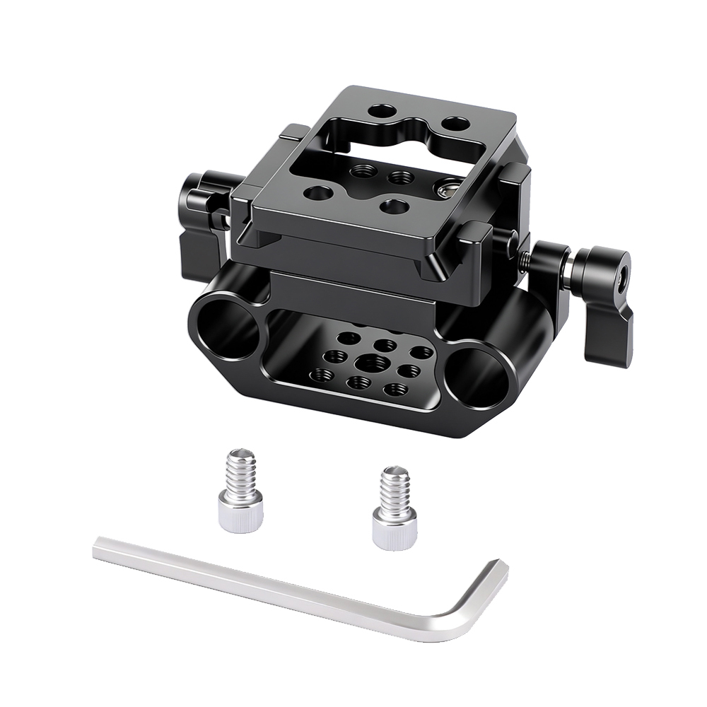 CAMVATE Manfrotto Quick Release Sliding Mount & Adapter Plate With 15mm Dual Rod Clamp Base For DSLR Camera Cage Kit