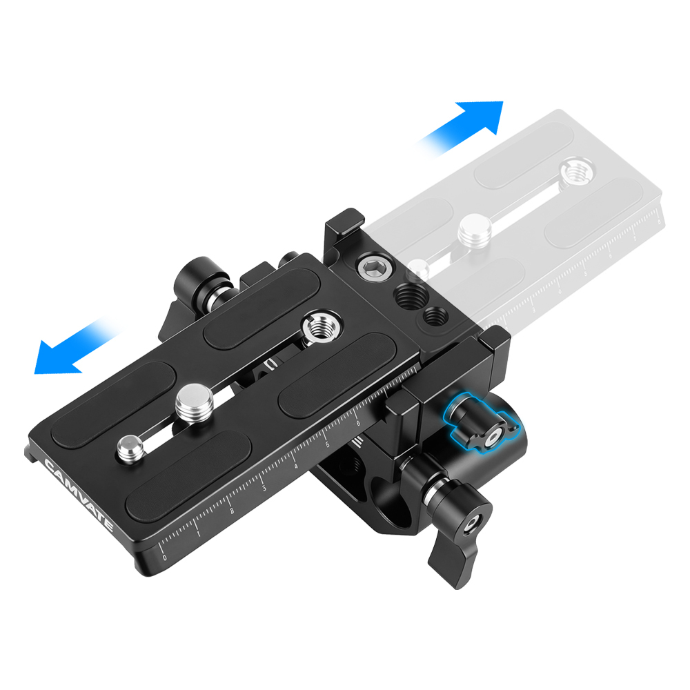 CAMVATE Manfrotto QR Baseplate Sliding Mount With 15mm Dual Rod Clamp