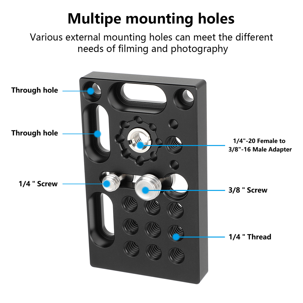 CAMVATE Mini Cheese Plate with 3/8"-16 ARRI-Style Accessory Mount