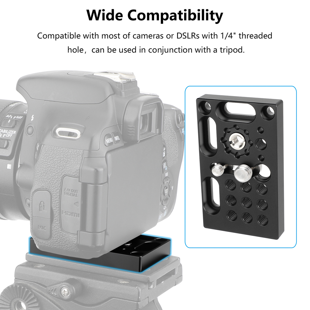 CAMVATE Mini Cheese Plate with 3/8"-16 ARRI-Style Accessory Mount