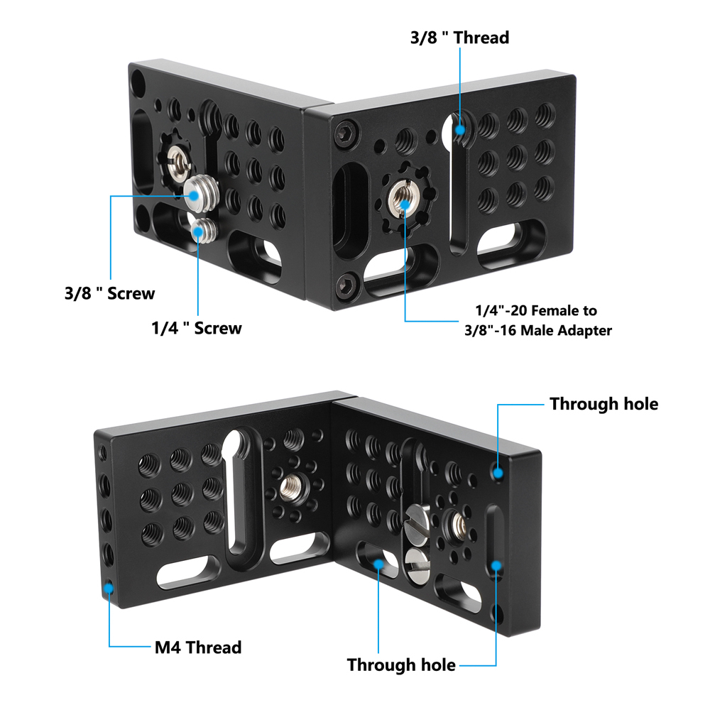 CAMVATE Mini Cheese Plate with 3/8"-16 ARRI-Style Accessory Mount