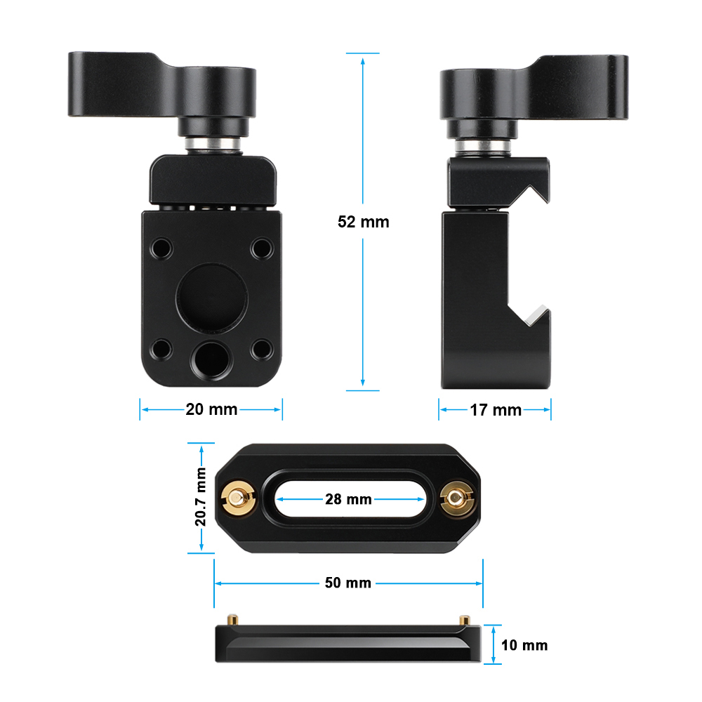 CAMVATE Swat Rail Clamp & safety rail（5cm）