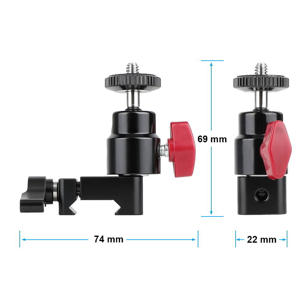 CAMVATE 1/4"-20 Mini Ball Head With NATO Clamp For DSLR Camera Monitor