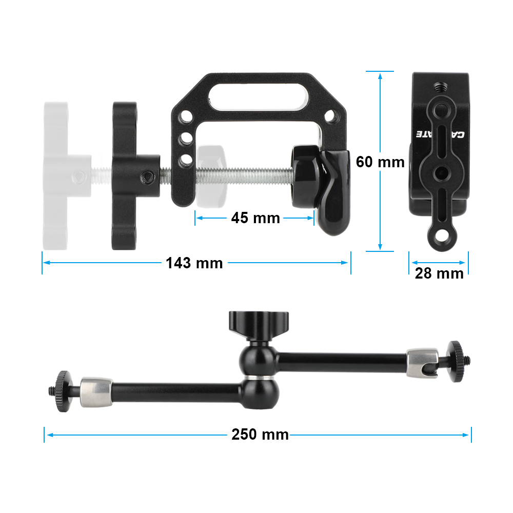 CAMVATE All-purpose Articulating Magic Arm Matched With C Clamp