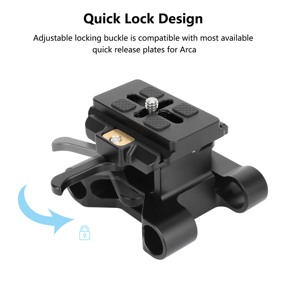 CAMVATE Arca-Type Baseplate Kit with 15mm LWS Rod Mount