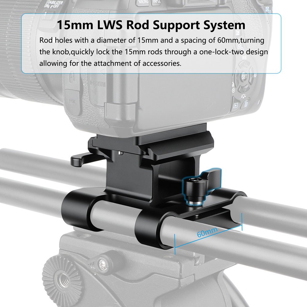 CAMVATE Arca-Type Baseplate Kit with 15mm LWS Rod Mount