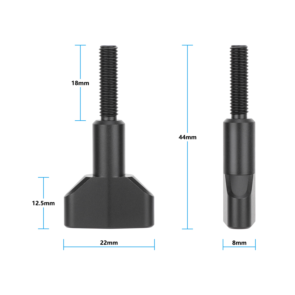 CAMVATE Tiny M5 Thumbscrew Assembly Knob (18mm, Black, 2-Pack)