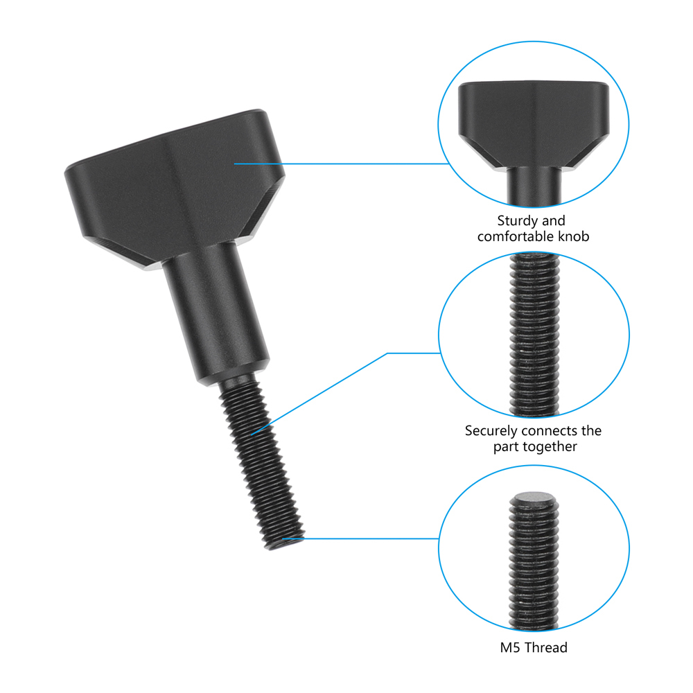 CAMVATE Tiny M5 Thumbscrew Assembly Knob (18mm, Black, 2-Pack)