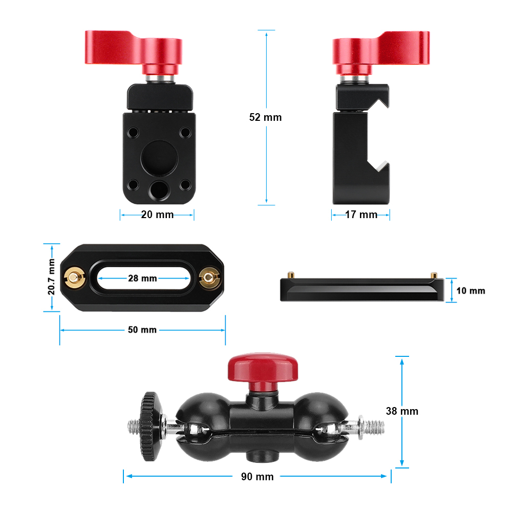 CAMVATE NATO Lock Mini Ball Head( RedWingnut)