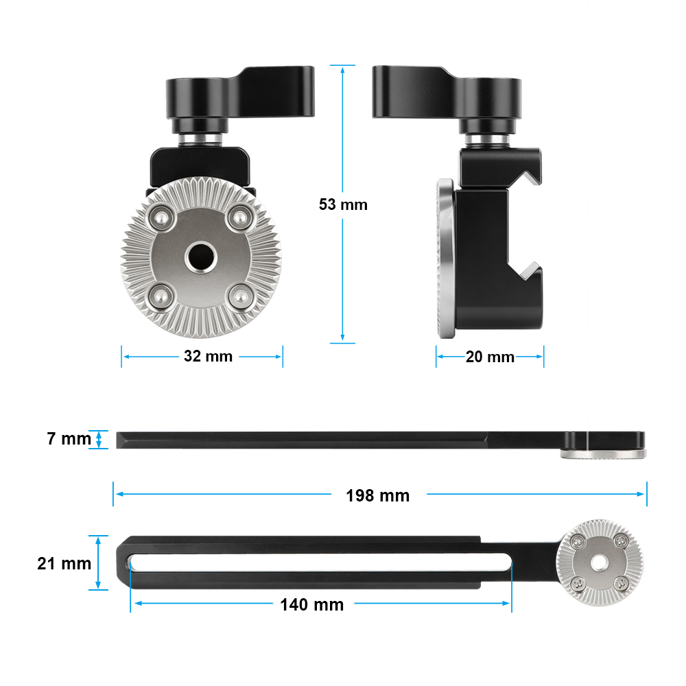 CAMVATE NATO Rail and Clamp Mount Kit with ARRI-Style Rosettes