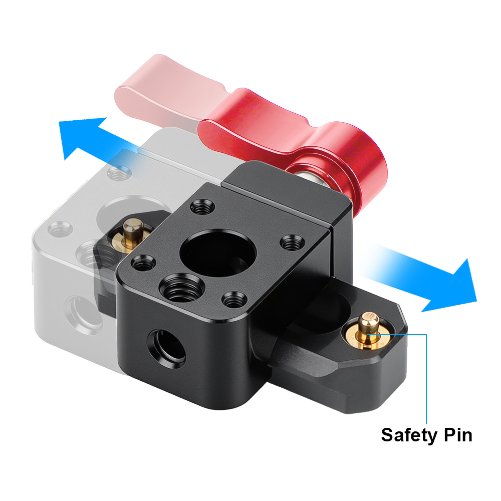 CAMVATE Swat Rail Clamp(Red Wingnut) & safety rail（5cm）