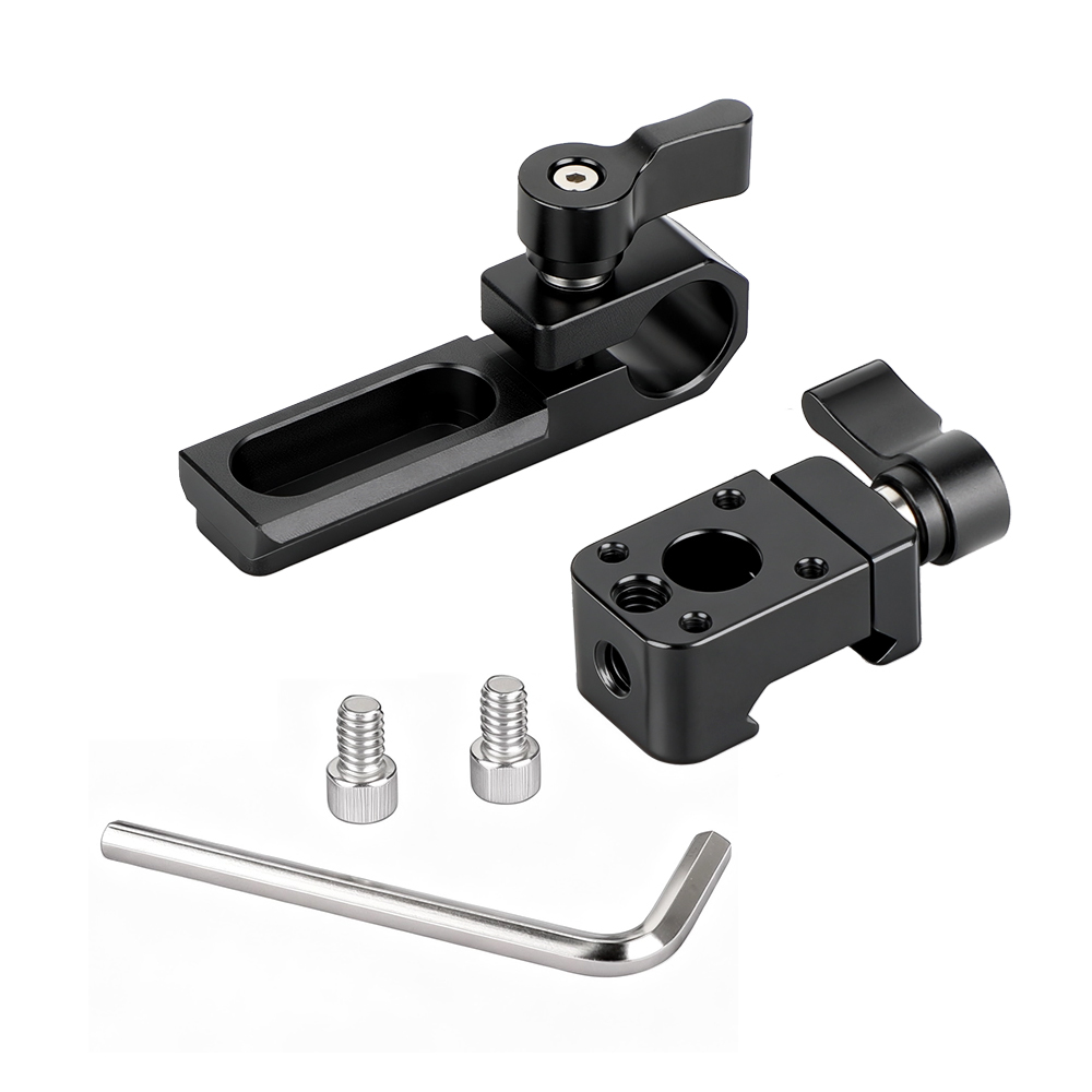 CAMVATE Single 15mm Rod Clamp & NATO Clamp (Black Wingnuts) for GH5, 5DMarkIII Rig
