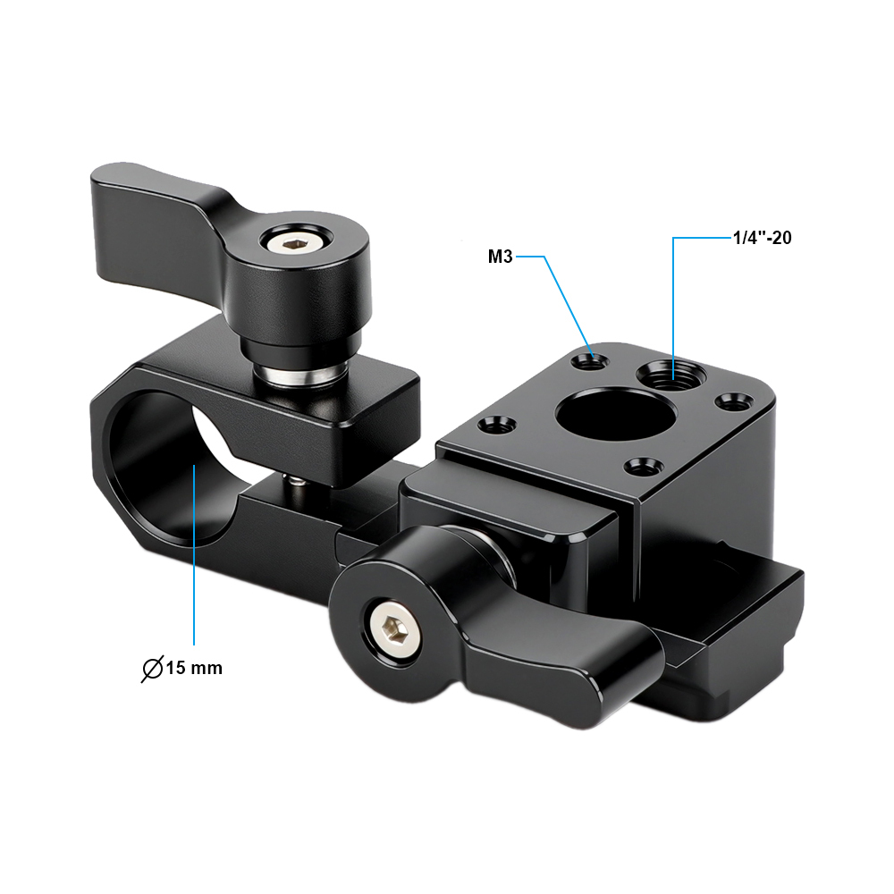 CAMVATE Single 15mm Rod Clamp & NATO Clamp (Black Wingnuts) for GH5, 5DMarkIII Rig