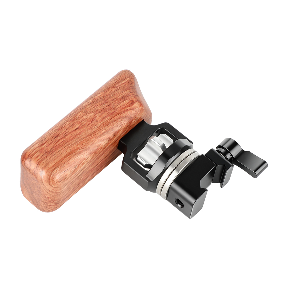 CAMVATE Quick Release Wooden Hand Grip (Left Side) With M6 ARRI Rosette Connection & NATO Clamp Adapter