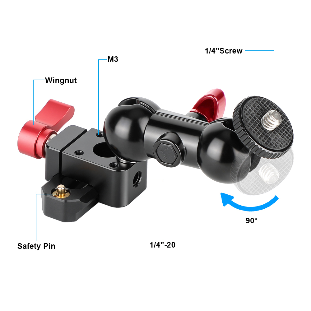 CAMVATE NATO Lock Mini Ball Head( RedWingnut)