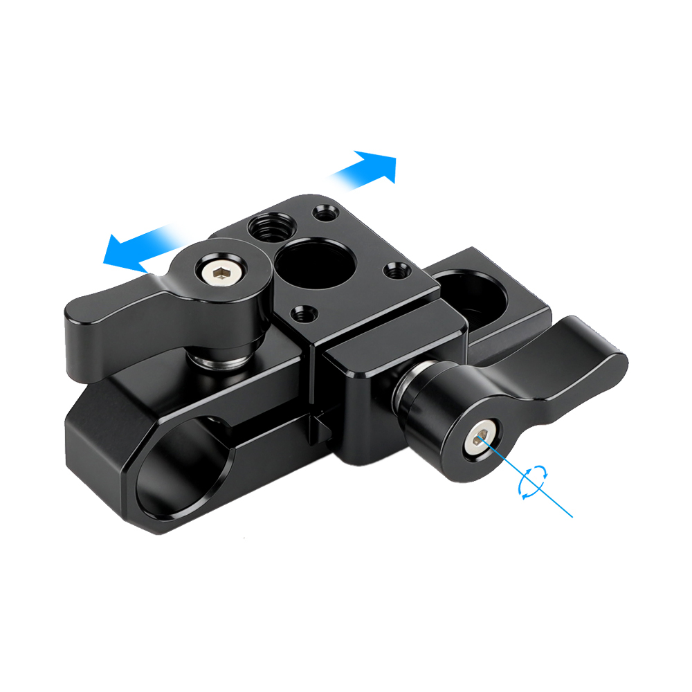 CAMVATE Single 15mm Rod Clamp & NATO Clamp (Black Wingnuts) for GH5, 5DMarkIII Rig